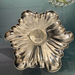 Antique Walker & Hall Silver Plate Stand With Frilled Glass Bowl