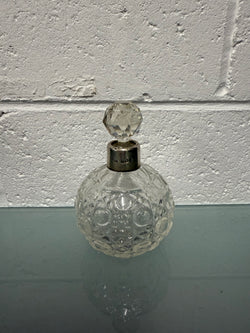 Cut Glass Perfume Bottle With Sterling Silver Collar | Antique & Vintage | Moonee Ponds Antiques | Australia Wide Delivery