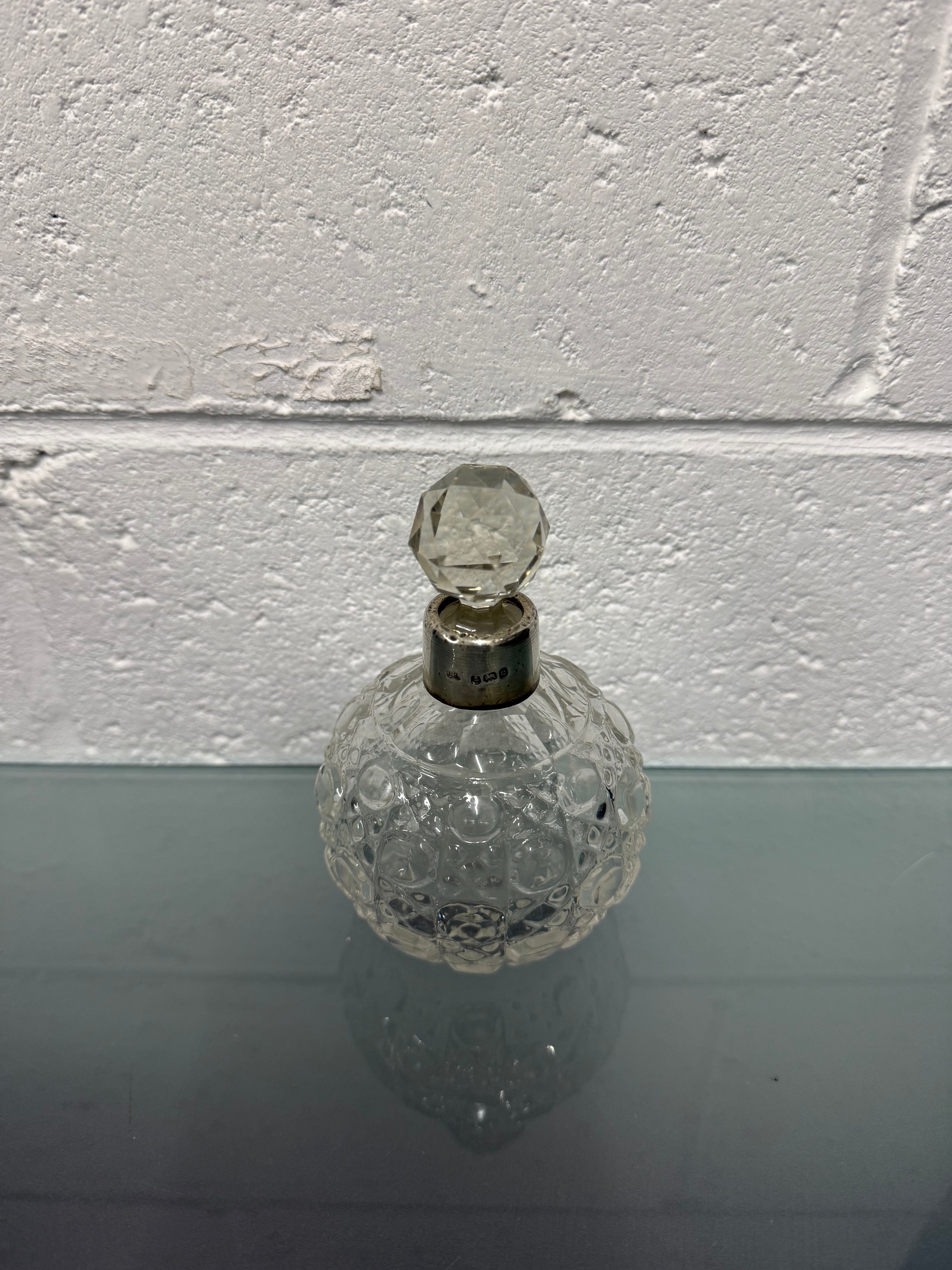 Cut Glass Perfume Bottle With Sterling Silver Collar | Antique & Vintage | Moonee Ponds Antiques | Australia Wide