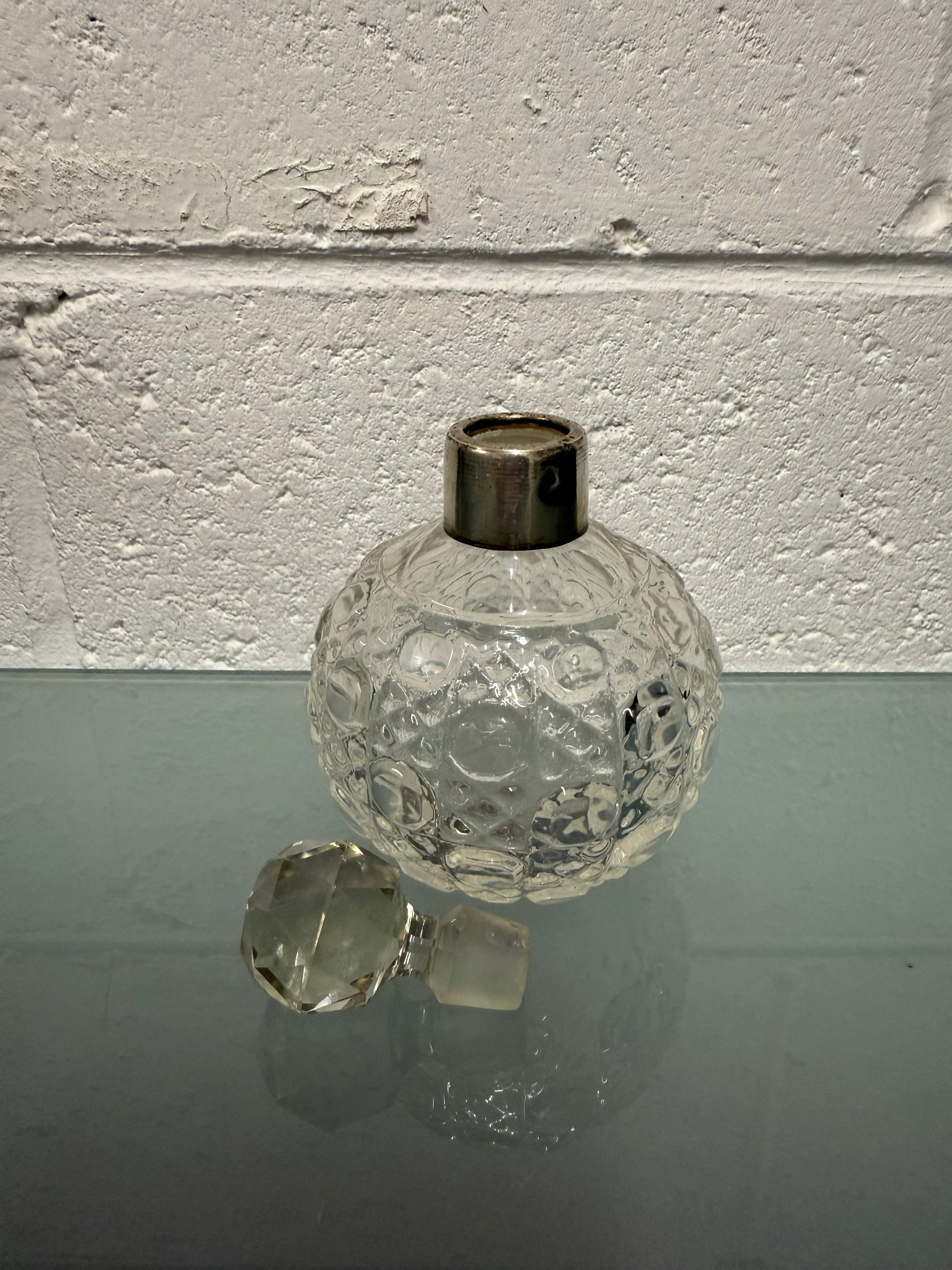 Cut Glass Perfume Bottle With Sterling Silver Collar | Antique & Vintage | Moonee Ponds Antiques | Australia Wide