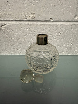 Cut Glass Perfume Bottle With Sterling Silver Collar | Antique & Vintage | Moonee Ponds Antiques | Australia Wide Delivery