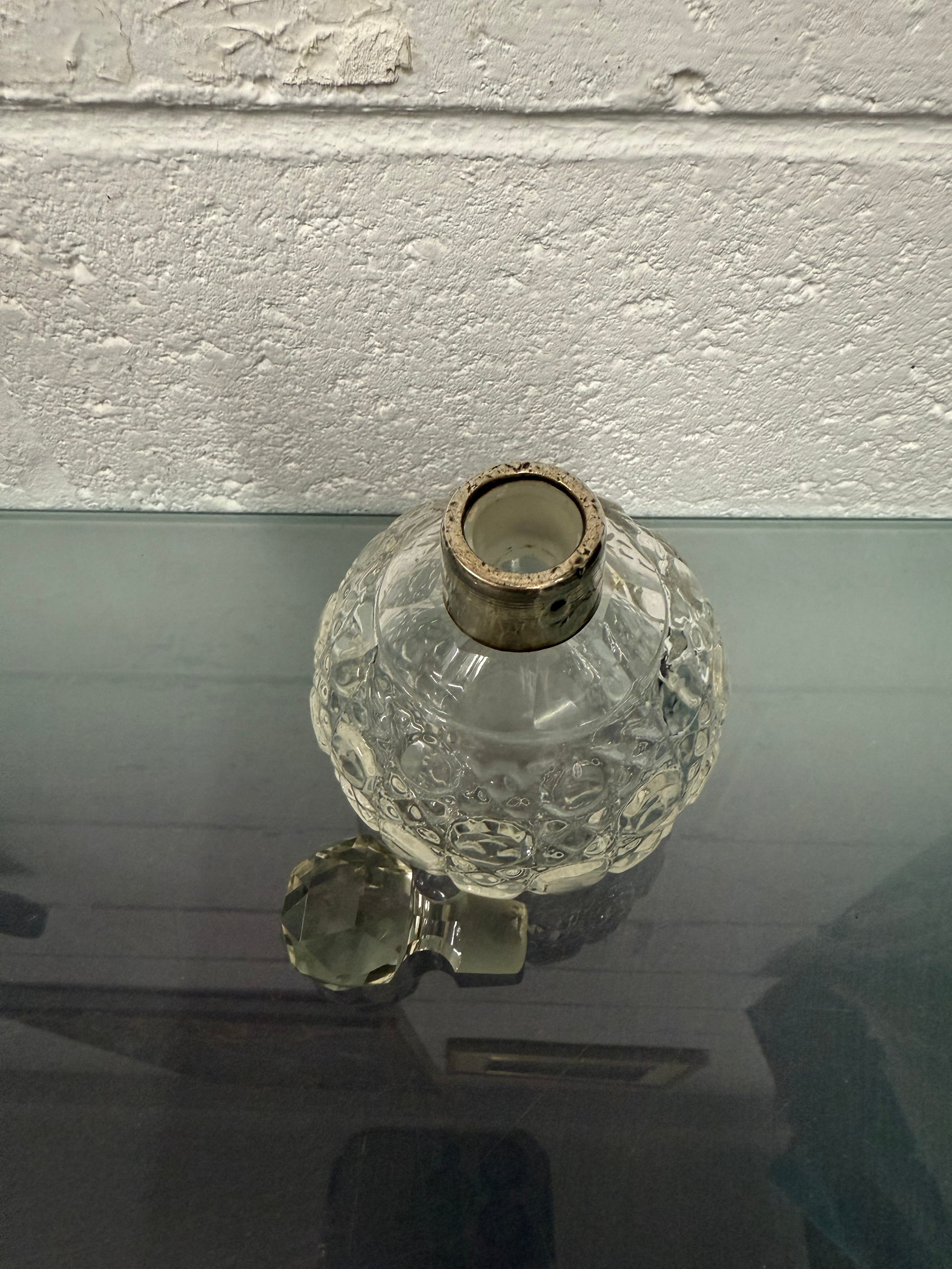 Cut Glass Perfume Bottle With Sterling Silver Collar | Antique & Vintage | Moonee Ponds Antiques | Australia Wide
