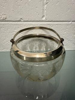 Antique Vitcorian Etched Glass Bowl & Pierced Silver Plated Lid | Antique & Vintage | Moonee Ponds Antiques | Australia Wide Delivery