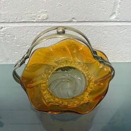 Victorian Glass Condiment Bowl with Stand