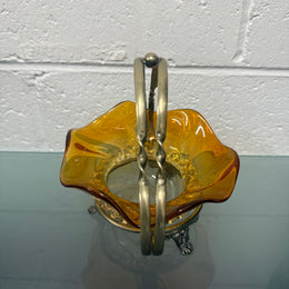 Victorian Glass Condiment Bowl with Stand