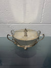 Edwardian Silver Plate & Frosted Glass Dish Designed by Christopher Dresser | Antique & Vintage | Moonee Ponds Antiques | Australia Wide Delivery