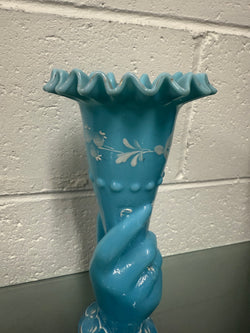 Victorian Opaline Hand Painted Enamel Hand Vase | Antique & Vintage | Moonee Ponds Antiques | Australia Wide Delivery