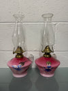 Rare Pair of Satin Ruby Glass Finger Lamps | Antique & Vintage | Moonee Ponds Antiques | Australia Wide Delivery