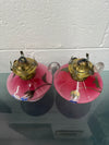 Rare Pair of Satin Ruby Glass Finger Lamps | Antique & Vintage | Moonee Ponds Antiques | Australia Wide Delivery