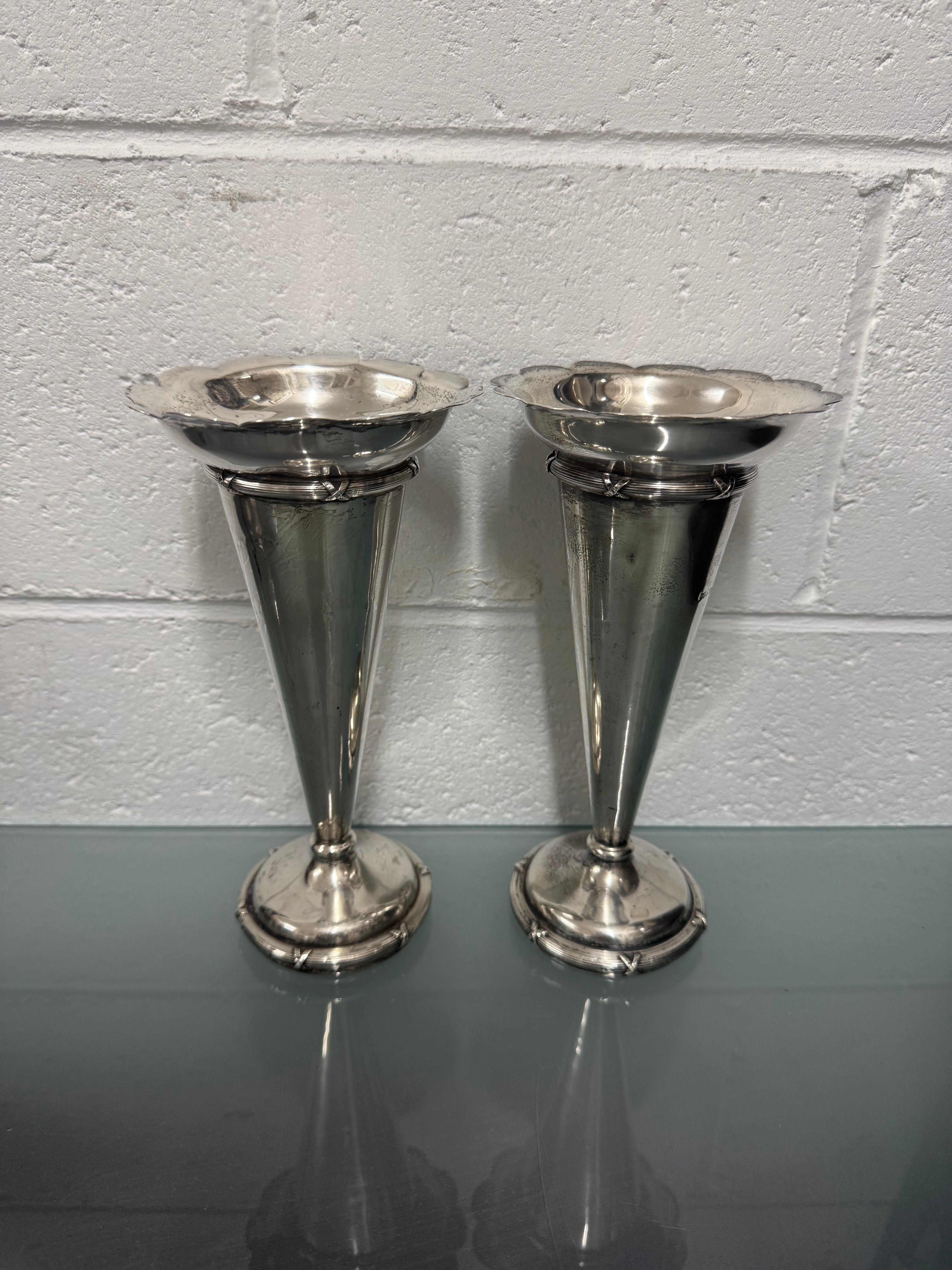 Pair of Edwardian Sterling Silver Vases | Antique & Vintage | Moonee Ponds Antiques | Australia Wide Delivery