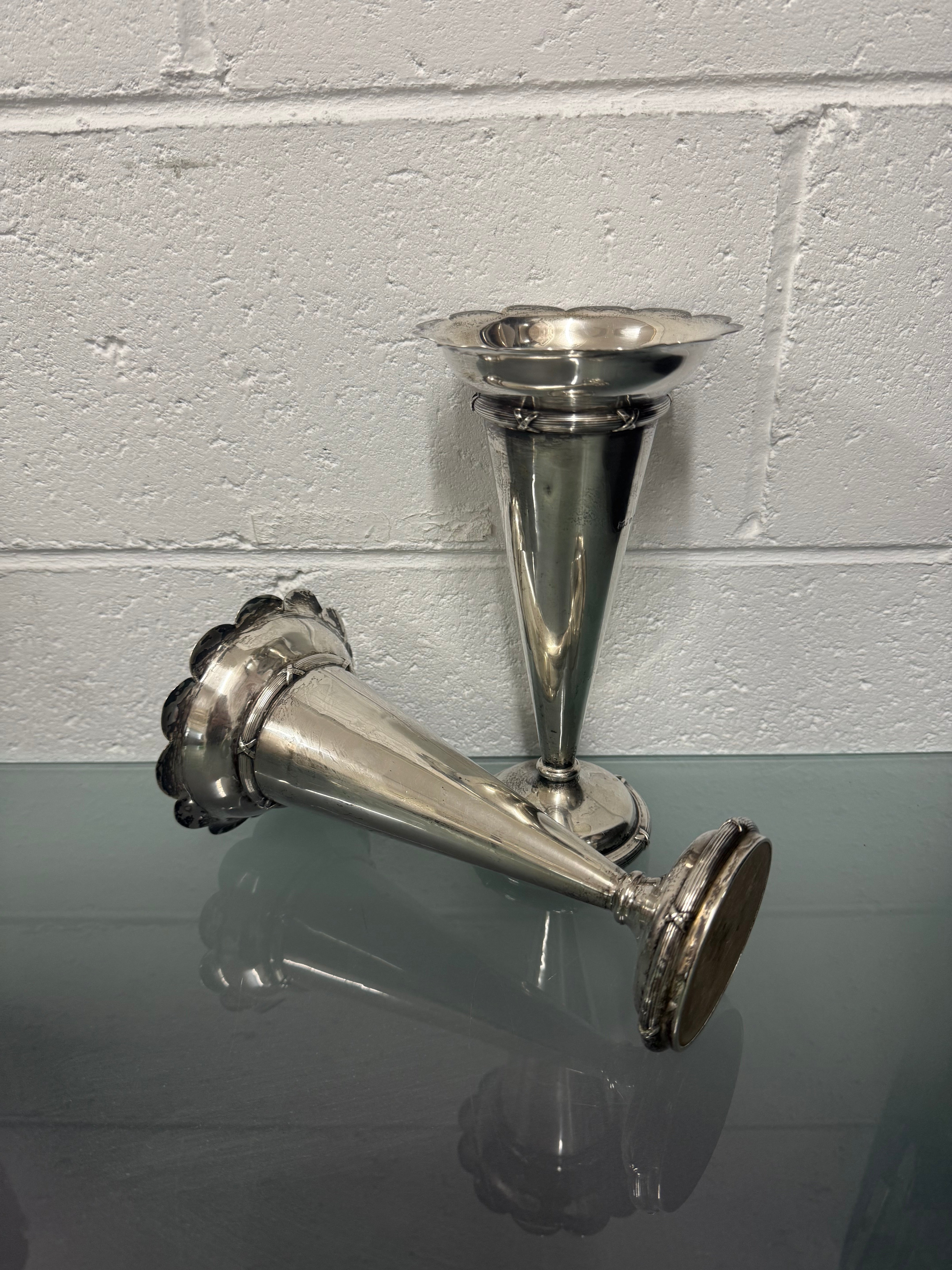 Pair of Edwardian Sterling Silver Vases | Antique & Vintage | Moonee Ponds Antiques | Australia Wide Delivery