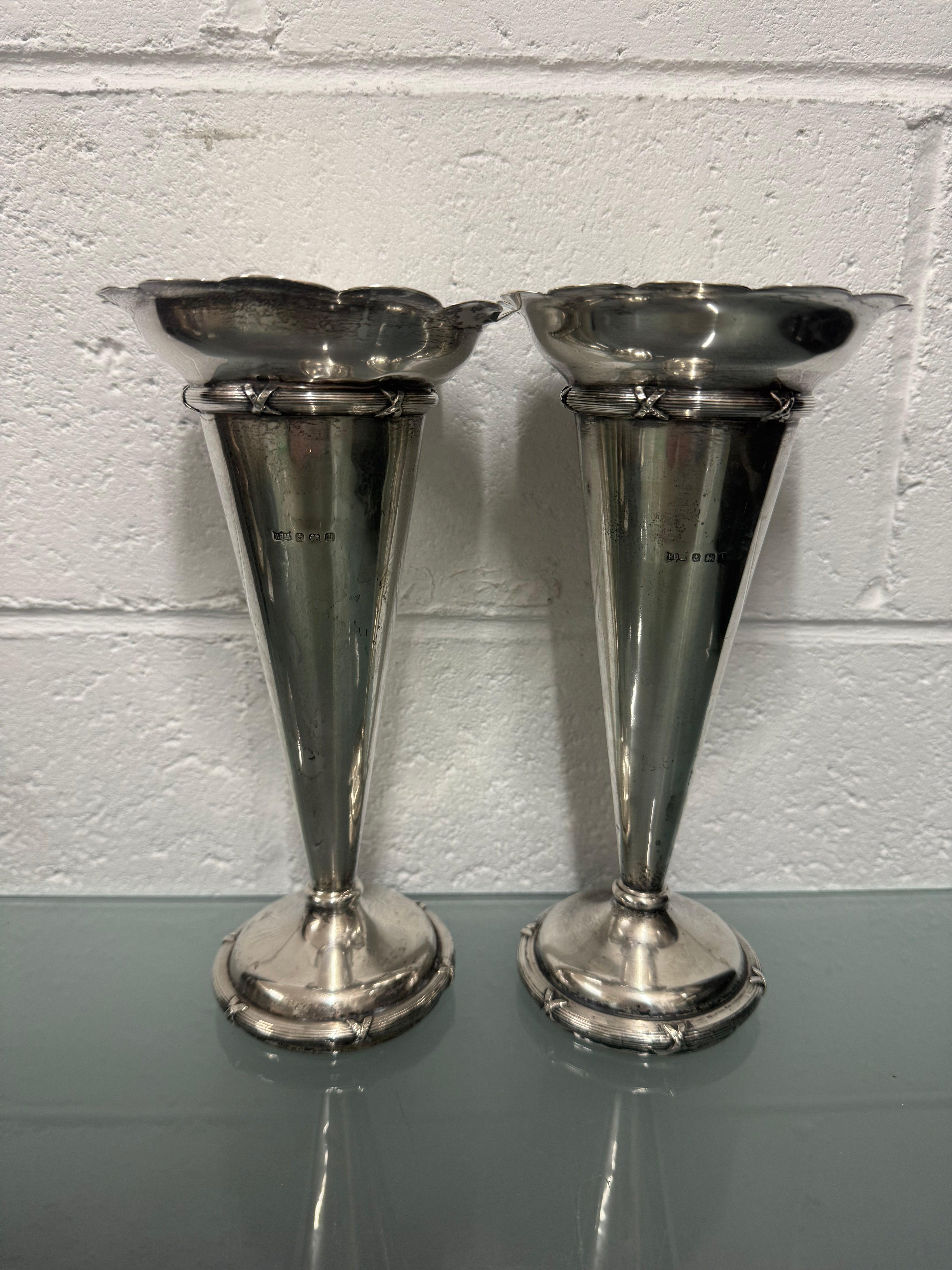 Pair of Edwardian Sterling Silver Vases | Antique & Vintage | Moonee Ponds Antiques | Australia Wide Delivery