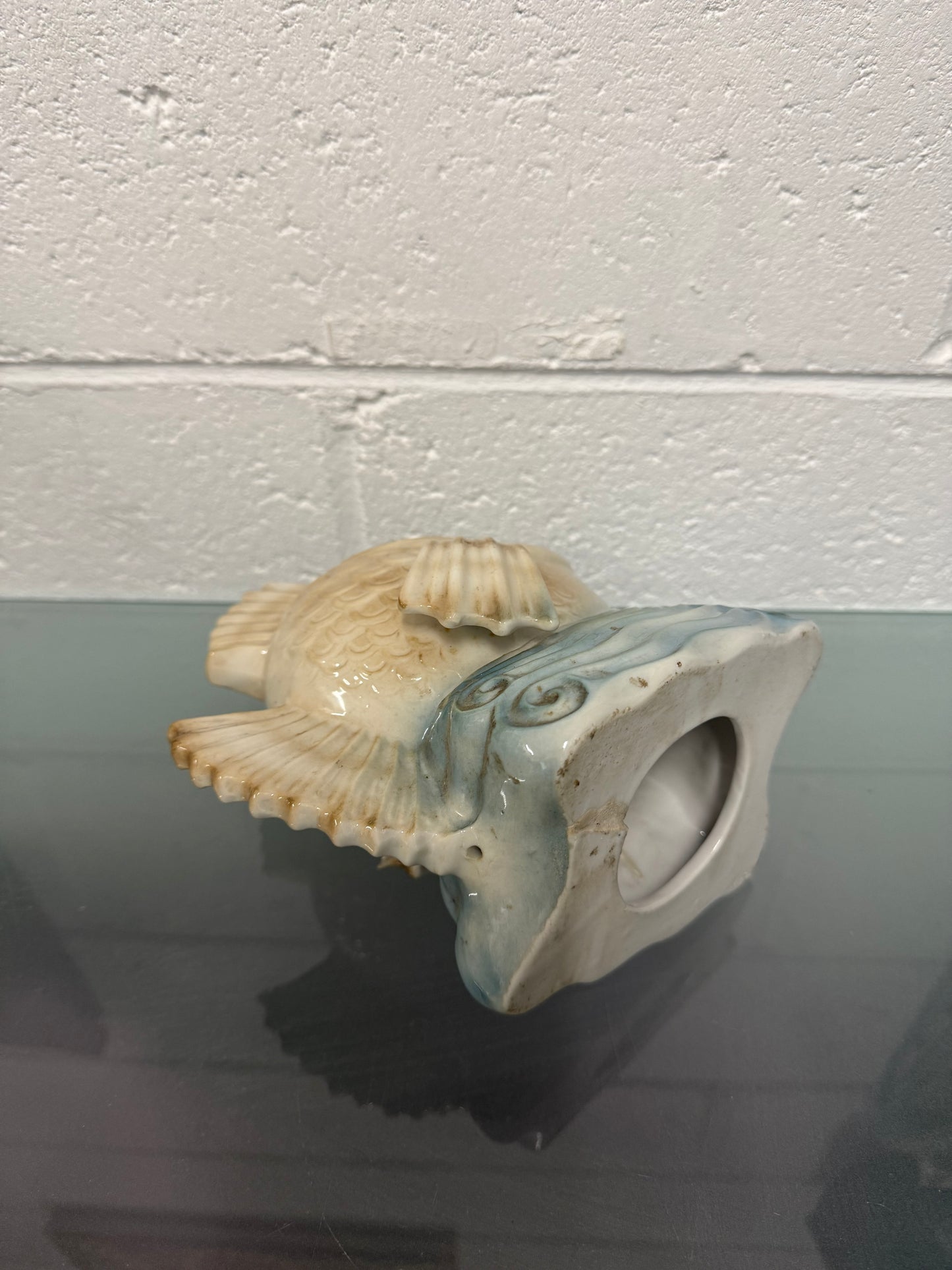Unusual Ceramic Vintage Hand Painted Fish Ornament
