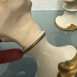 Pair Vintage Capodimonte Art Nouveau Style Busts