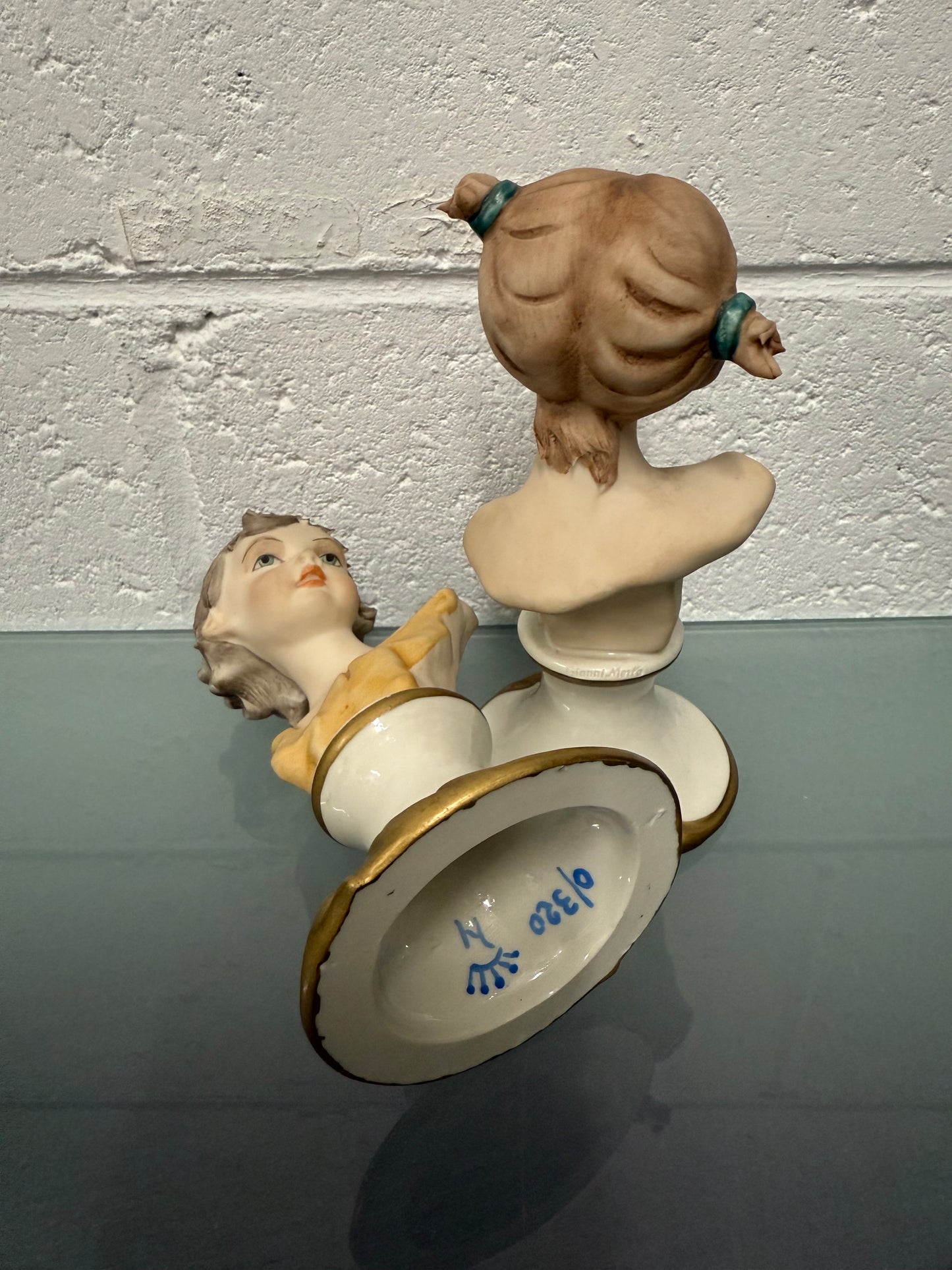 Pair Vintage Capodimonte Art Nouveau Style Busts