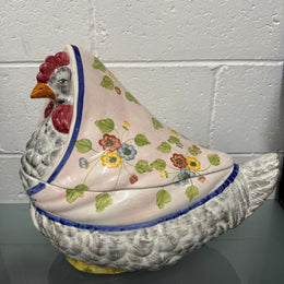 Vintage Italian Hand Painted Earthenware Hen Tureen