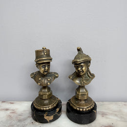 Rare Pair Bronze Napoleon III Children Busts
