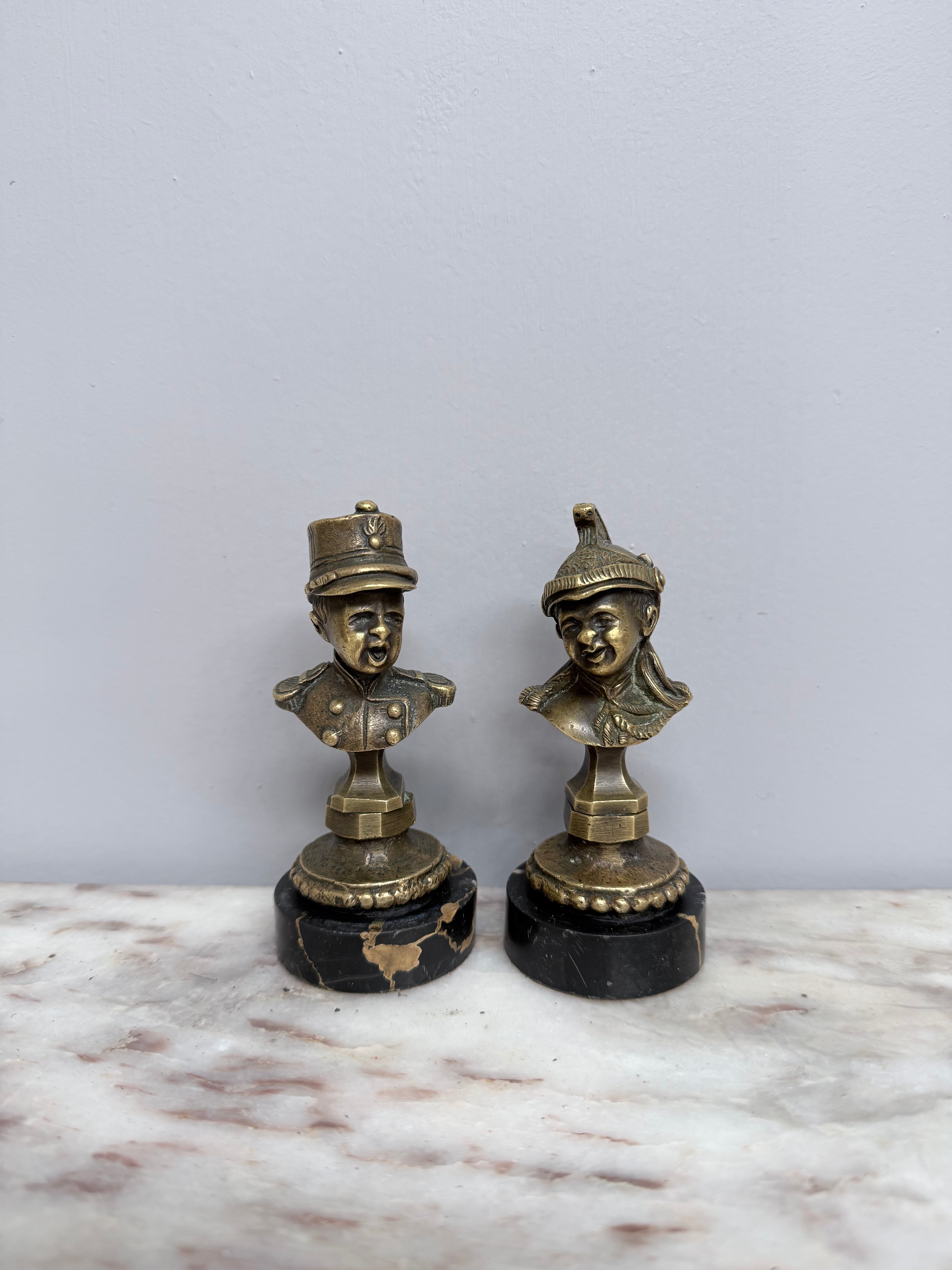 Rare Pair Bronze Napoleon III Children Busts | Antique & Vintage | Moonee Ponds Antiques | Australia Wide Delivery
