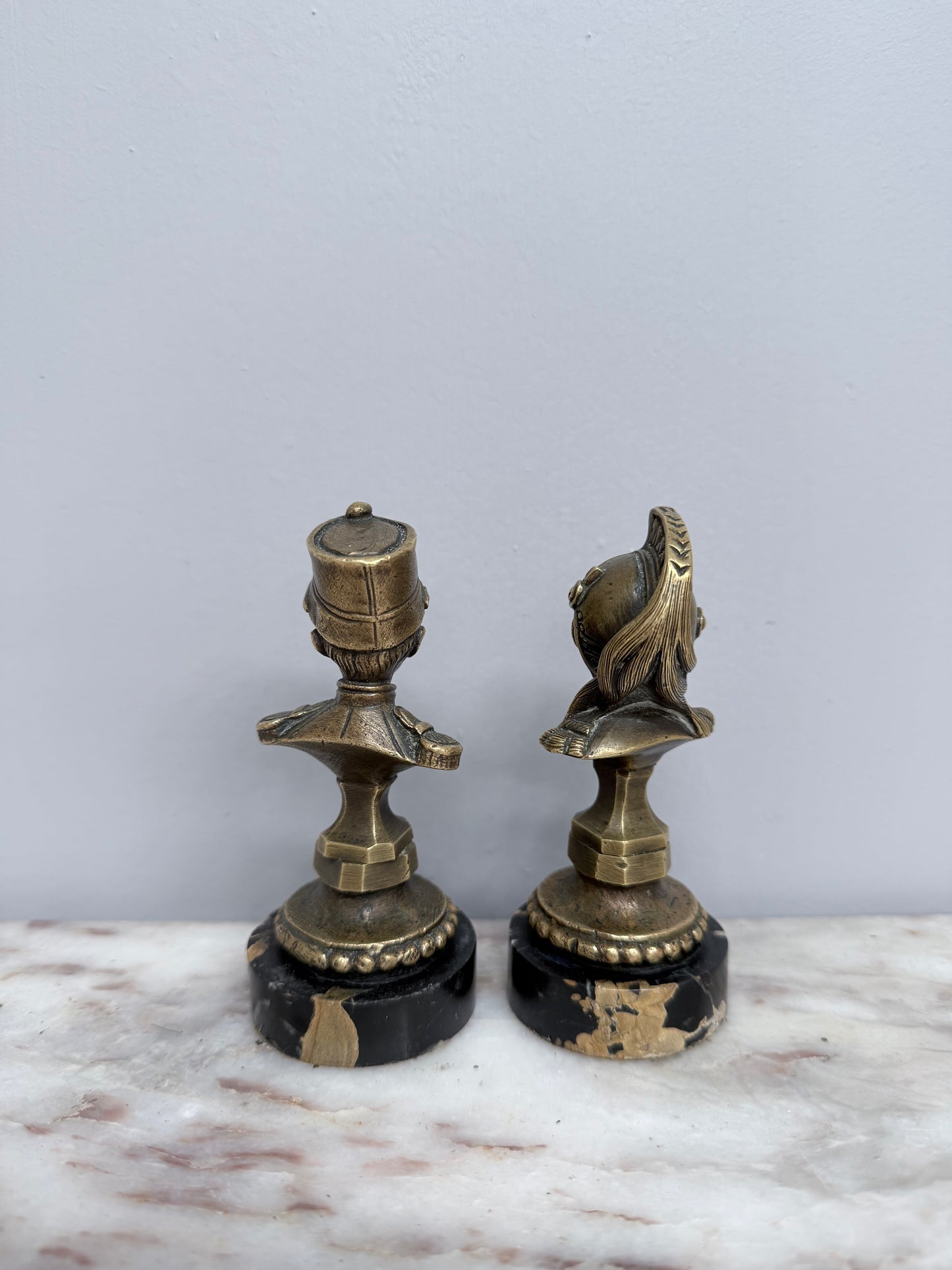 Rare Pair Bronze Napoleon III Children Busts