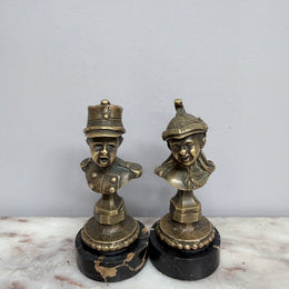 Rare Pair Bronze Napoleon III Children Busts