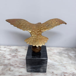 Vintage Bronze Eagle Statue On Marble Base