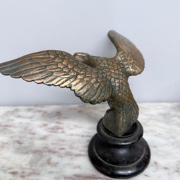 Antique Bronze Eagle On Wooden Base