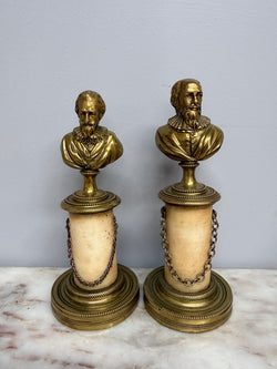Pair of Grand Tour Bronze & Marble Busts of "King Henry IV" of France & His Advisor "The Duke of Sully" | Antique & Vintage | Moonee Ponds Antiques | Australia Wide Delivery