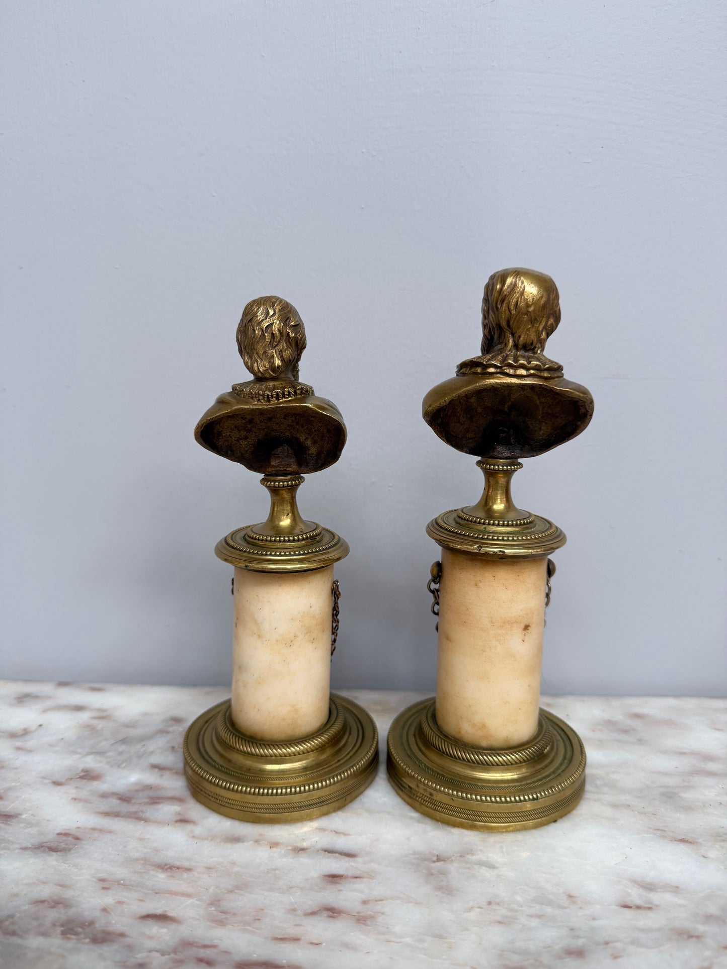 Pair of Grand Tour Bronze & Marble Busts of "King Henry IV" of France & His Advisor "The Duke of Sully"