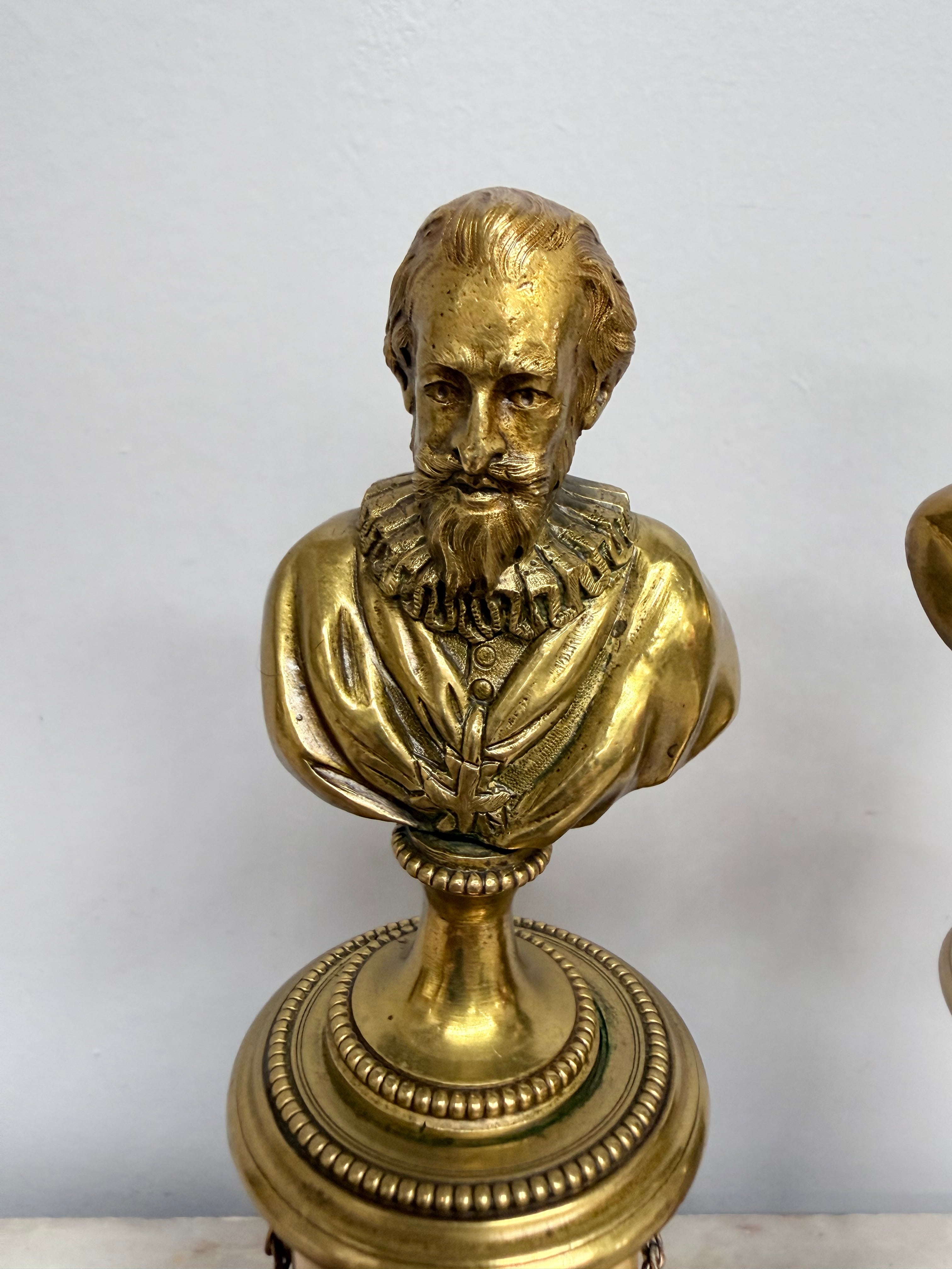 Pair of Grand Tour Bronze & Marble Busts of "King Henry IV" of France & His Advisor "The Duke of Sully" | Antique & Vintage | Moonee Ponds Antiques | Australia Wide