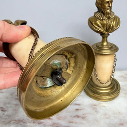Pair of Grand Tour Bronze & Marble Busts of "King Henry IV" of France & His Advisor "The Duke of Sully"