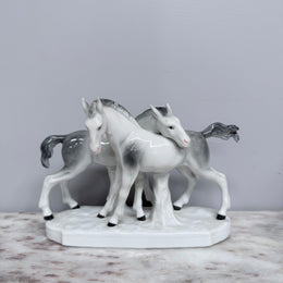Vintage Porcelain Pair of Foals Statue