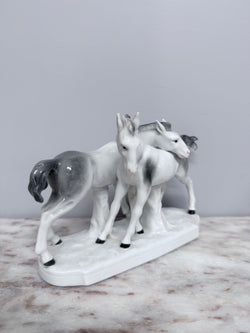 Vintage Porcelain Pair of Foals Statue | Antique & Vintage | Moonee Ponds Antiques | Australia Wide Delivery