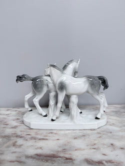 Vintage Porcelain Pair of Foals Statue | Antique & Vintage | Moonee Ponds Antiques | Australia Wide Delivery