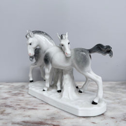 Vintage Porcelain Pair of Foals Statue
