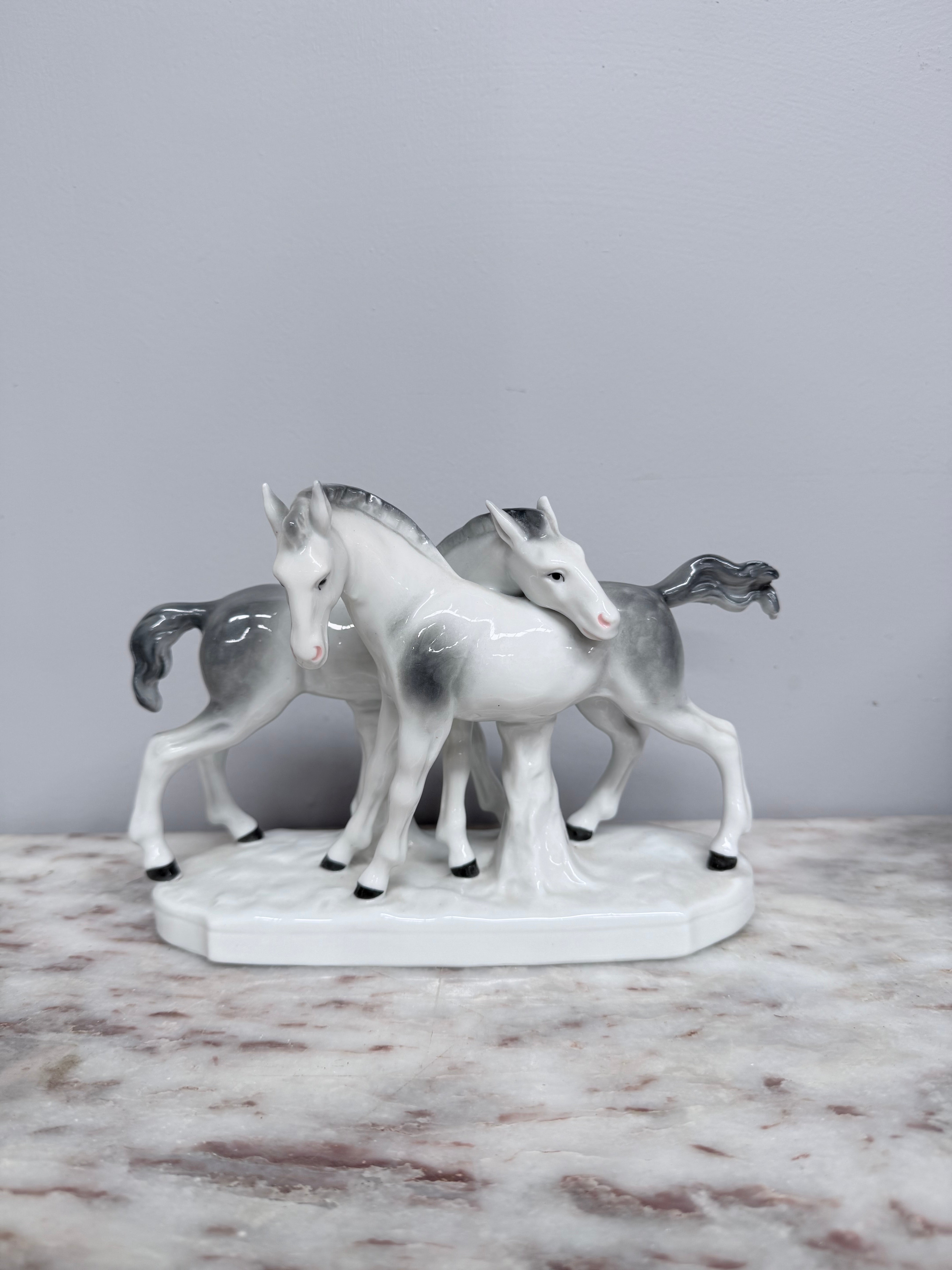 Vintage Porcelain Pair of Foals Statue | Antique & Vintage | Moonee Ponds Antiques | Australia Wide