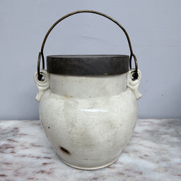 Antique French Stoneware Cookie Jar