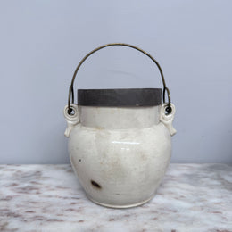 Antique French Stoneware Cookie Jar