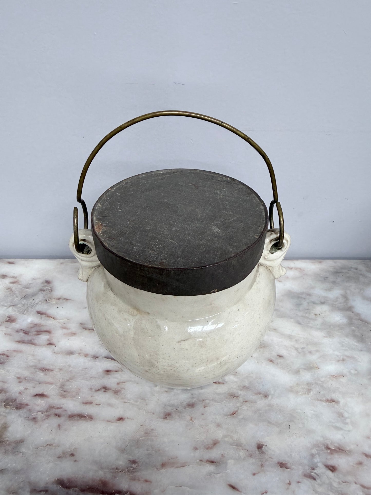 Antique French Stoneware Cookie Jar