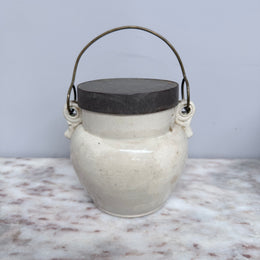 Antique French Stoneware Cookie Jar