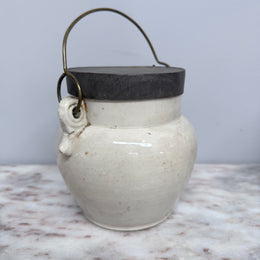 Antique French Stoneware Cookie Jar