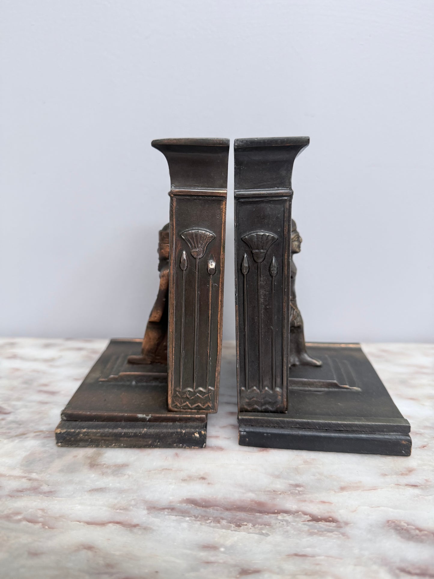 Pair Art Deco Egyptian Revival Bookends