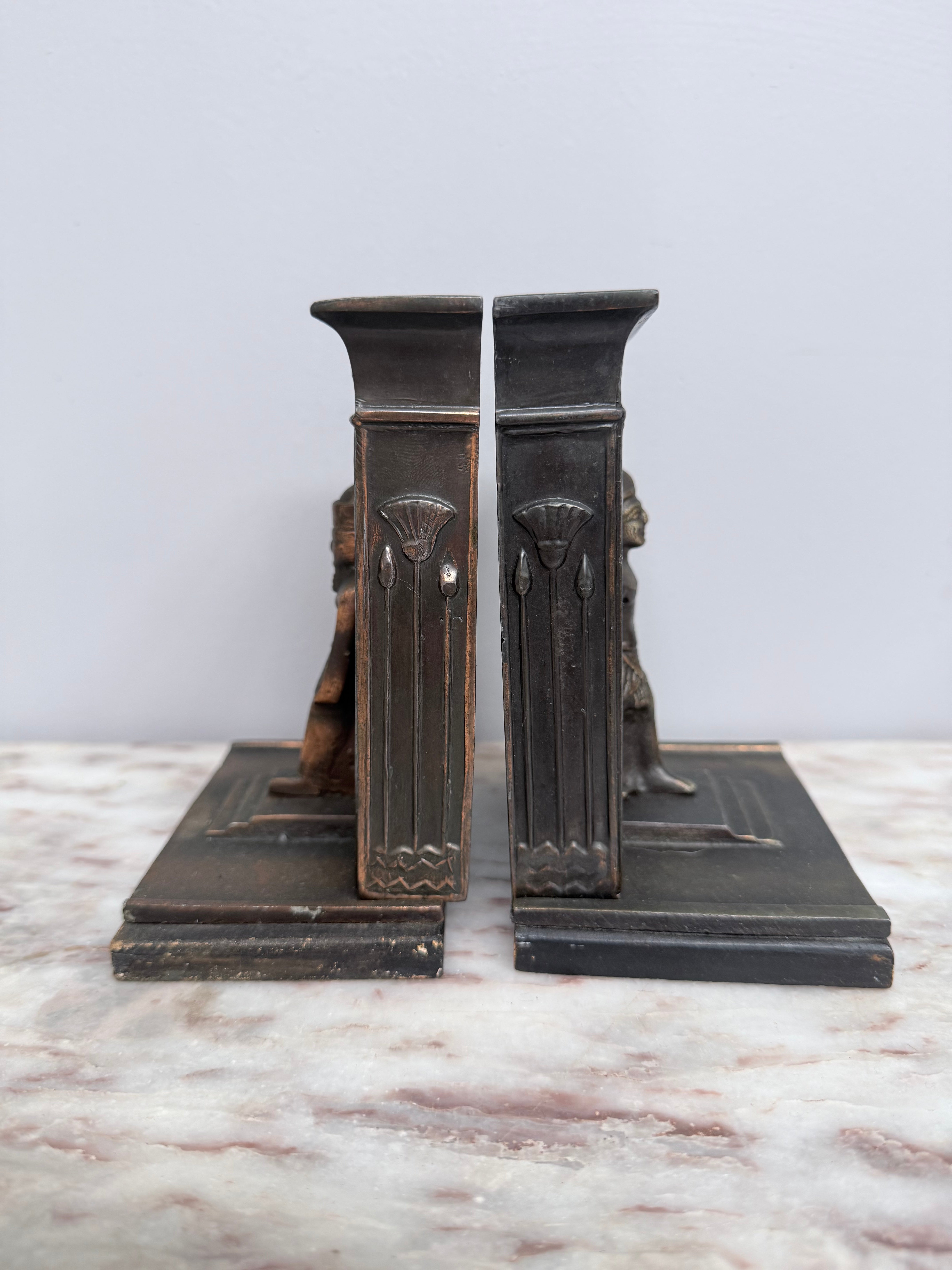 Pair Art Deco Egyptian Revival Bookends