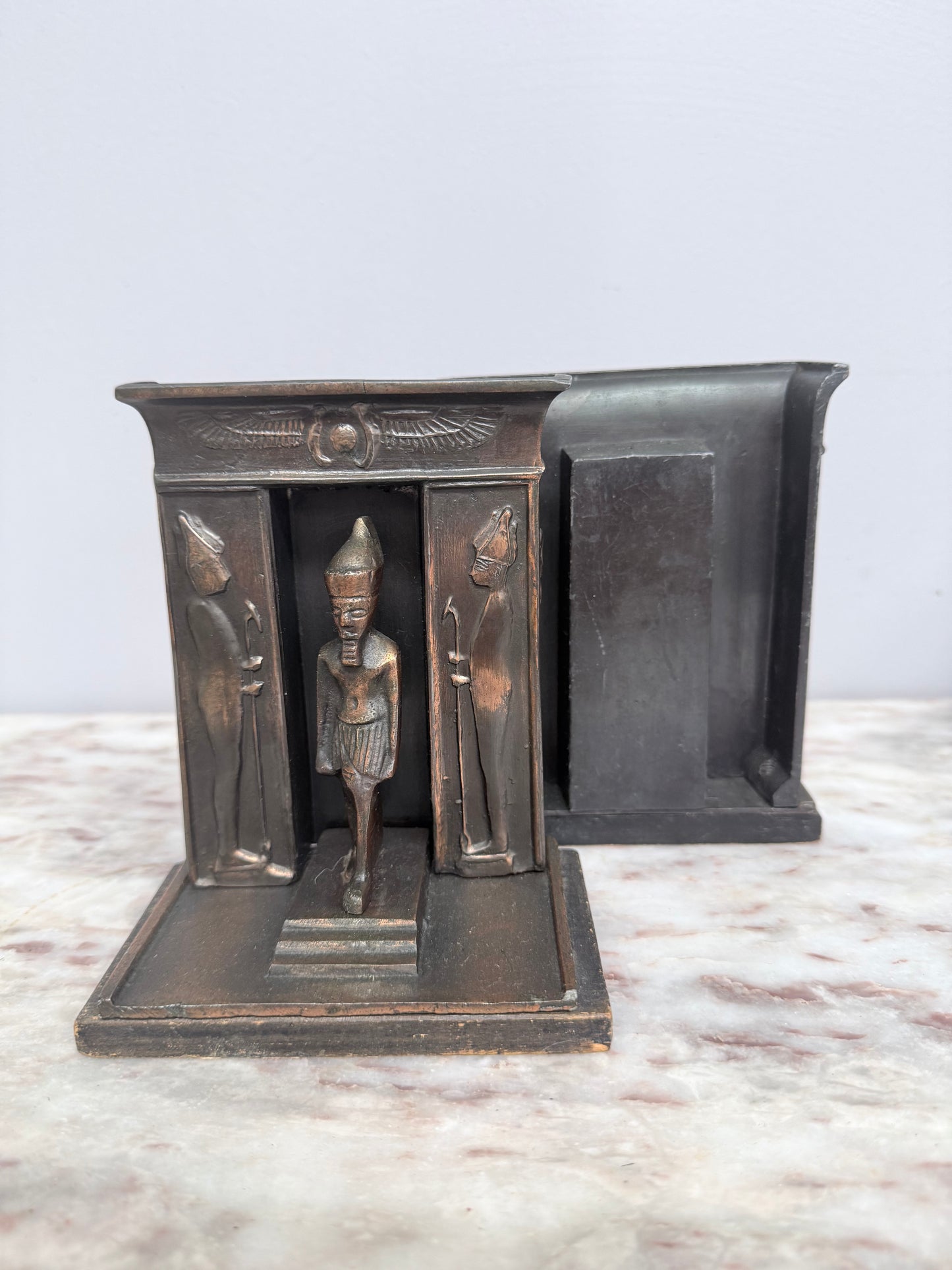 Pair Art Deco Egyptian Revival Bookends