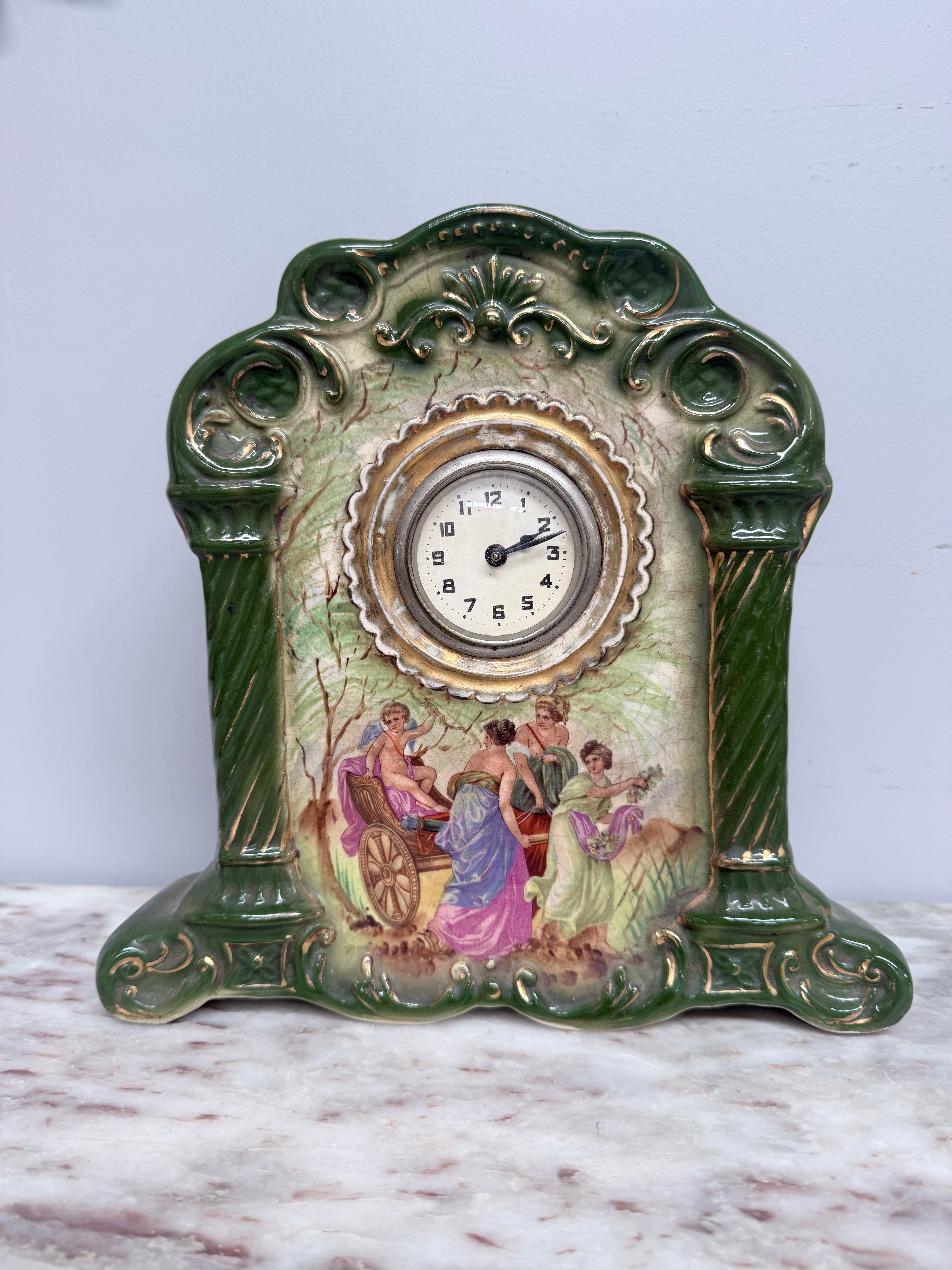 Edwardian Ceramic Mantle Clock