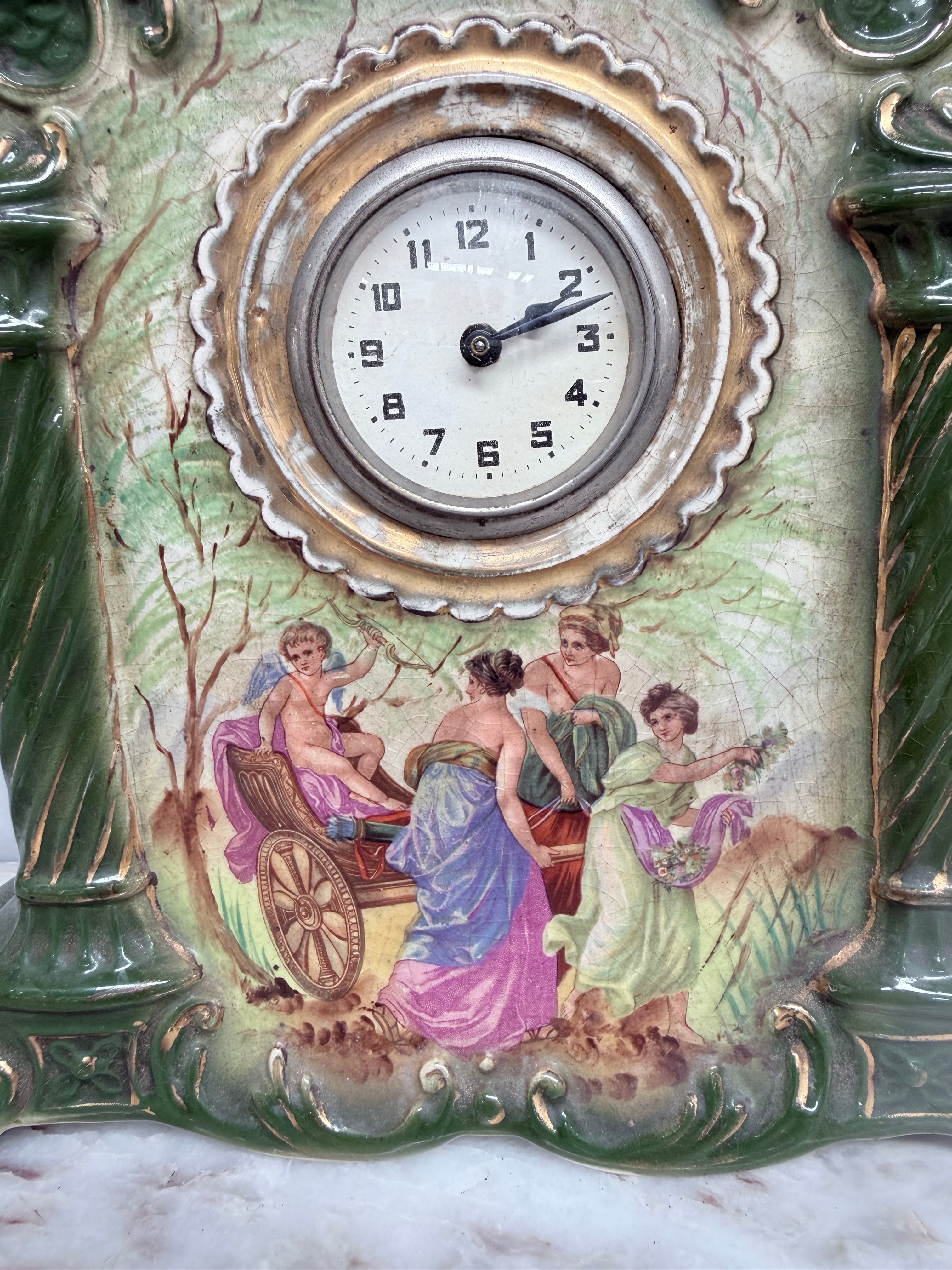 Edwardian Ceramic Mantle Clock | Antique & Vintage | Moonee Ponds Antiques | Australia Wide