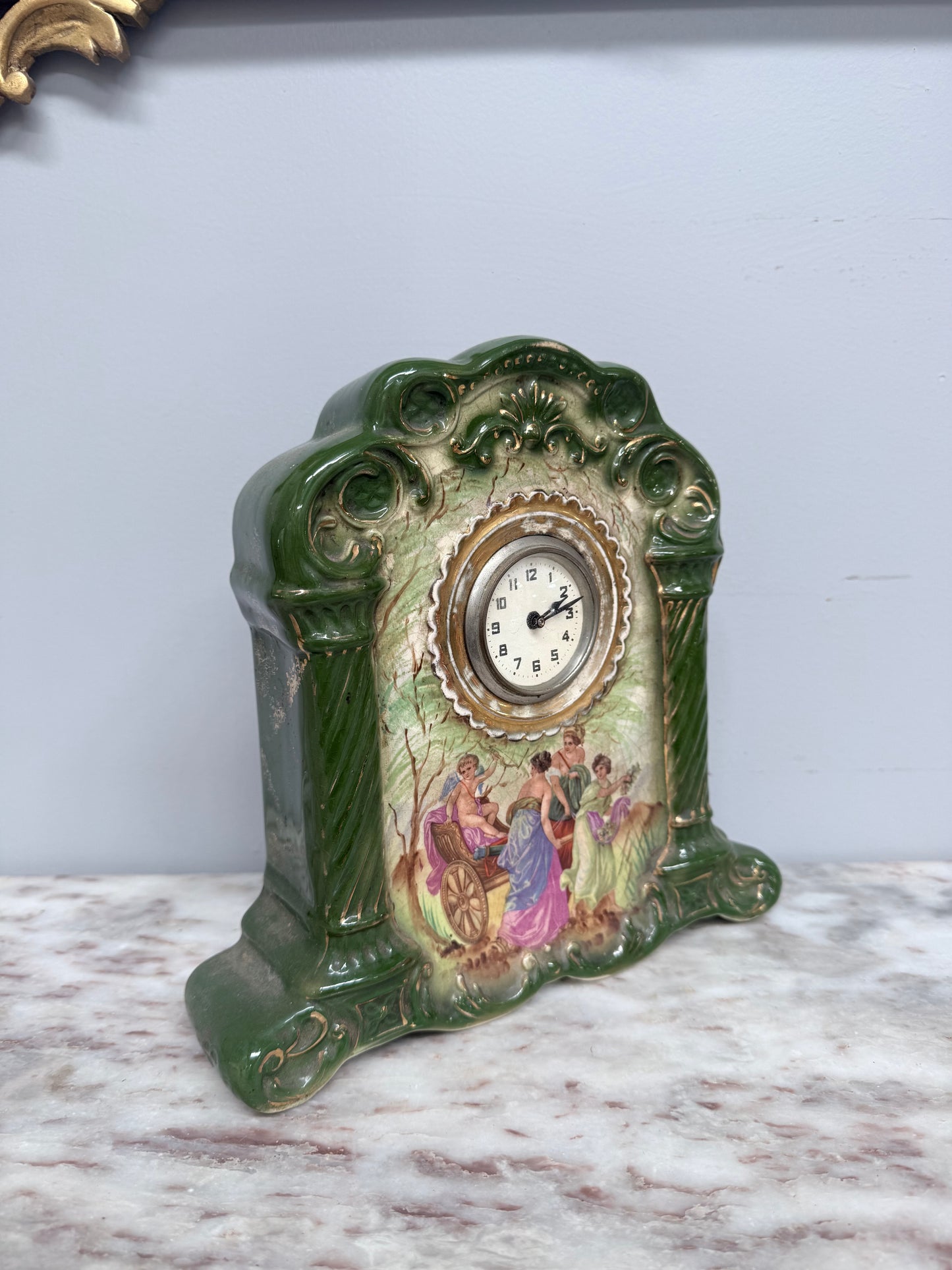 Edwardian Ceramic Mantle Clock