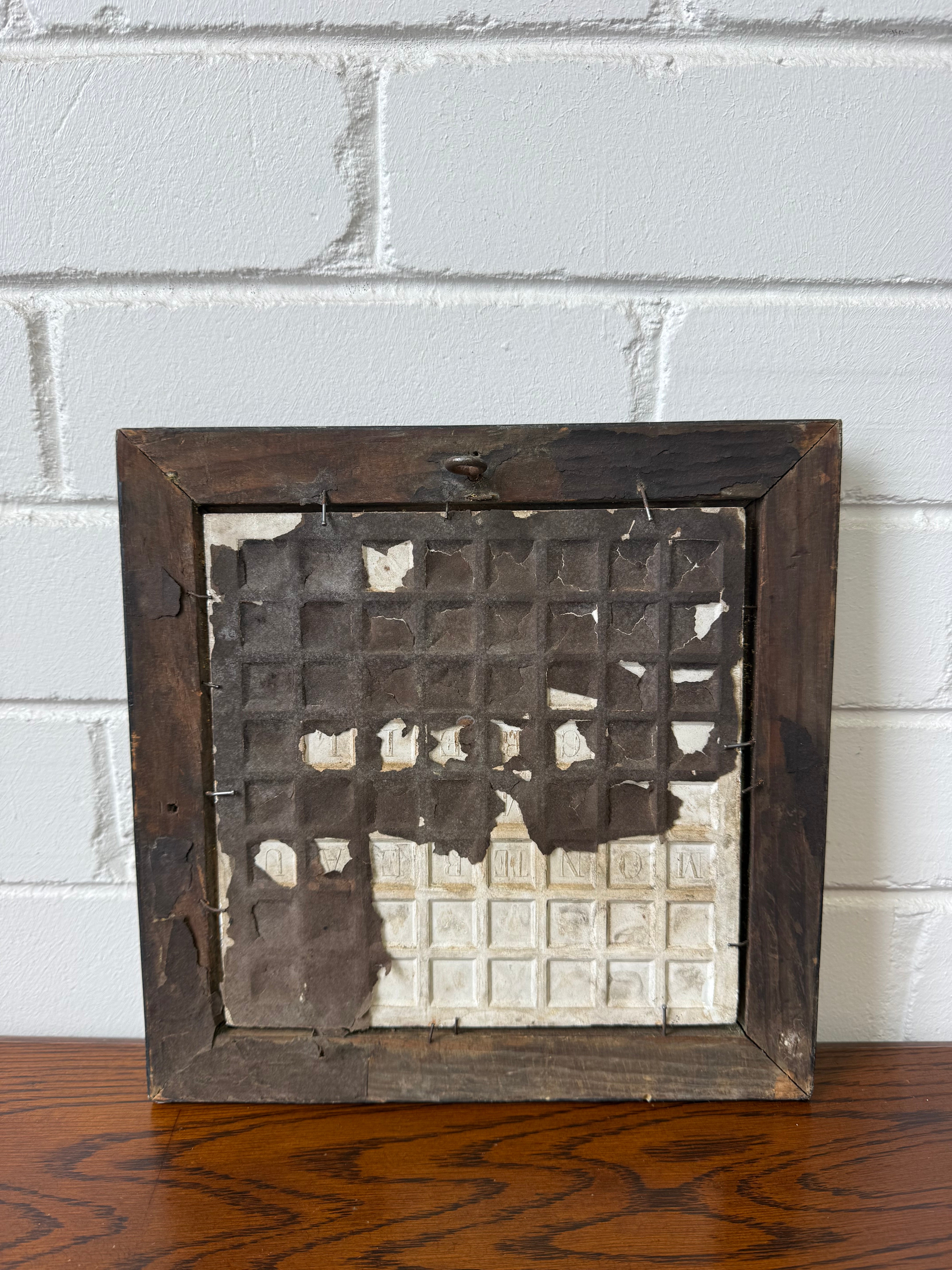 French Hand Painted Creil-Montereau Tile in Frame