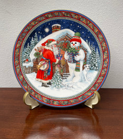 Royal Worcester Christmas Plate "Santa And The Snowman" | Antique & Vintage | Moonee Ponds Antiques | Australia Wide Delivery