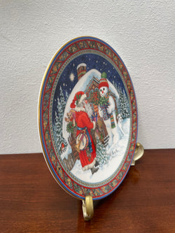 Royal Worcester Christmas Plate "Santa And The Snowman" | Antique & Vintage | Moonee Ponds Antiques | Australia Wide Delivery