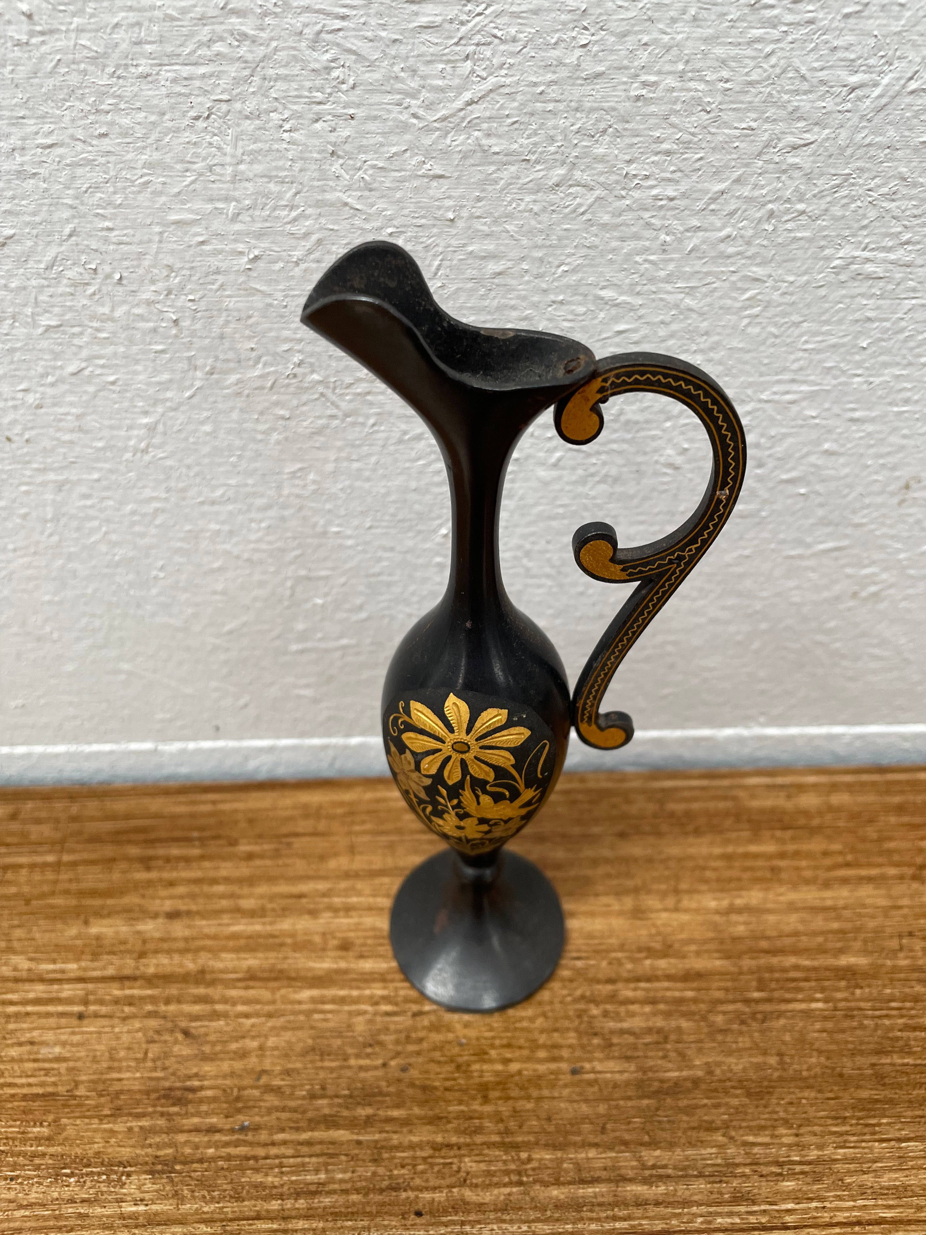 Vintage Gold Inlaid Metal Vase | Antique & Vintage | Moonee Ponds Antiques | Australia Wide Delivery